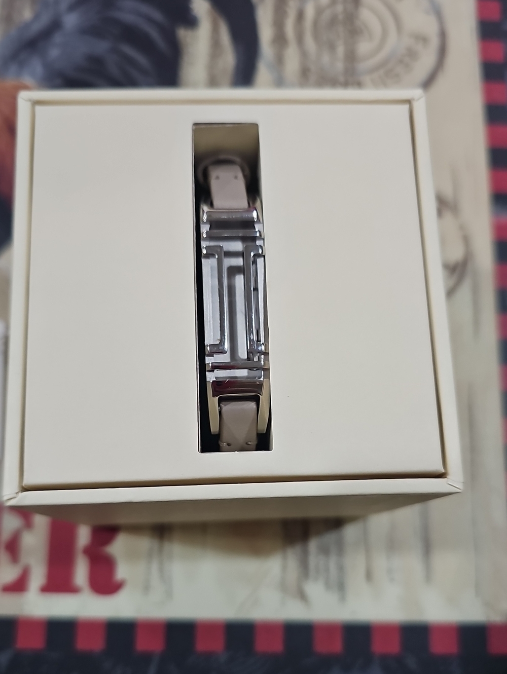 Tory Burch Silver-Tone With French Gray Fit Bit Double Wrap Bracelet